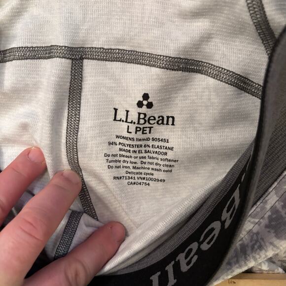 L.L.Bean Women’s Midweight Base Layer Leggings Petite Large Gray Thermal Stretch - Picture 8 of 10